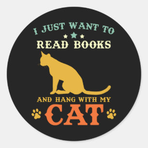 Reading Hobby Books Gift Classic Round Sticker