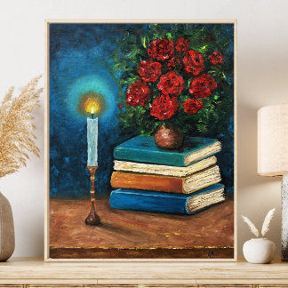 Reading Illuminates Fine Art Still Life Books Poster