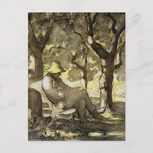 Reading in a Garden Postcard (Front)