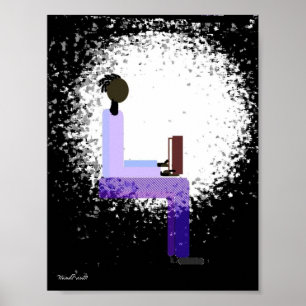 Reading in Window Light Poster