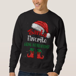 Reading Interventionist Santa Favourite Claus Chri Sweatshirt