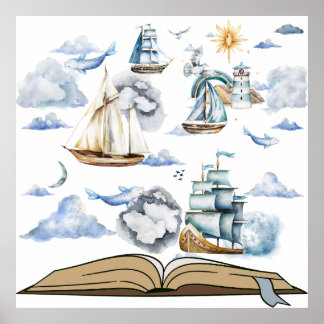 Reading is a ticket to adventure poster