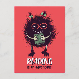 Reading is adventure funny teacher postcard
