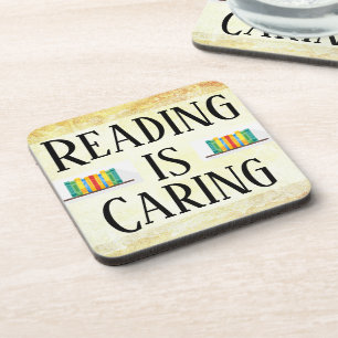 Reading is Caring Beverage Coaster
