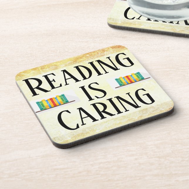 Reading is Caring Beverage Coaster (Left Side)