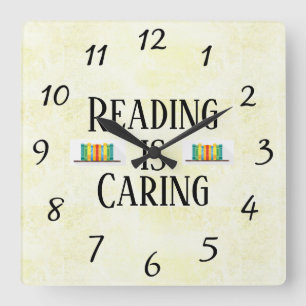 Reading is Caring Wall Clock