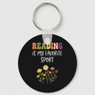 Reading is favorite sport funny book lover funny key ring