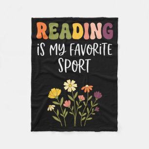Reading is favourite sport funny book lover funny fleece blanket