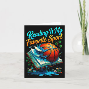 Reading is favourite sport funny cute animals card