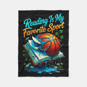 Reading is favourite sport funny cute animals fleece blanket
