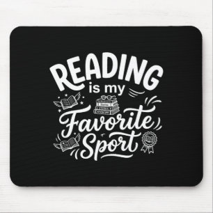 Reading is favourite sport funny librarian bookwor mouse mat