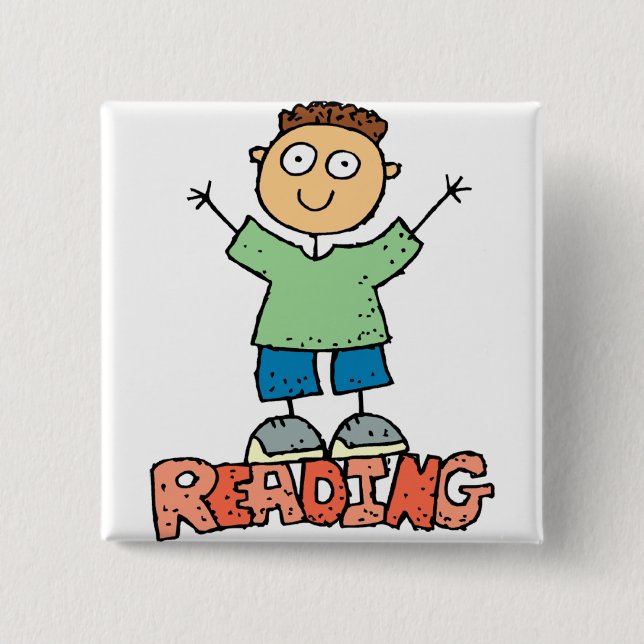 Reading Is Fun 15 Cm Square Badge (Front)