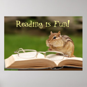 Reading is Fun! Chipmunk Poster
