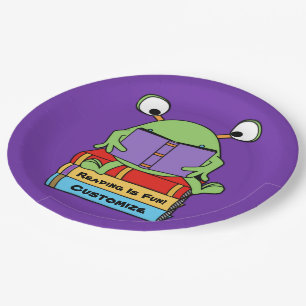 Reading Is Fun Cute Book Loving Alien Paper Plate
