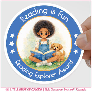 Reading is Fun Reading Explorer Award Classic Round Sticker