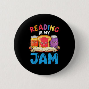 Reading is jam funny love to read books girls boys 6 cm round badge