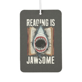 Reading Is Jawsome Funny Book Reading Lovers  Car Air Freshener