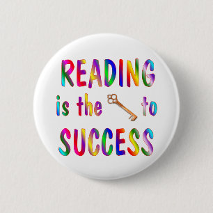 Reading is Key to Success 6 Cm Round Badge