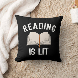 Reading Is Lit - literature reading books Vintage Cushion
