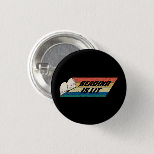 Reading Is Lit - Reading Books Vintage Retro  3 Cm Round Badge
