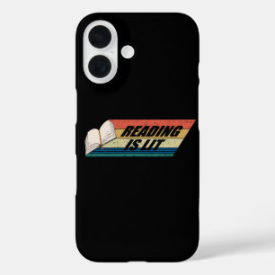 Reading Is Lit - Reading Books Vintage Retro iPhone 16 Case