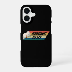 Reading Is Lit - Reading Books Vintage Retro iPhone 16 Case