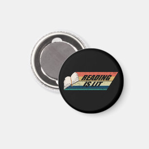 Reading Is Lit - Reading Books Vintage Retro  Magnet