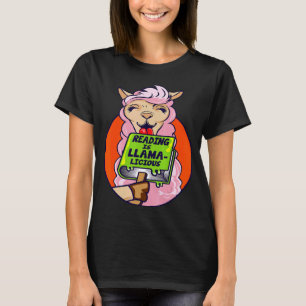 Reading Is Llama Licious Book Worm Teacher Appreci T-Shirt