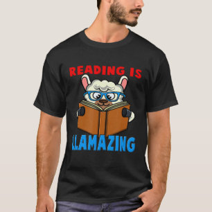 Reading is Llamazing Cute Llama Alpaca Book Lover T-Shirt