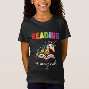 Reading is Magical Rainbow Unicorn T-Shirt