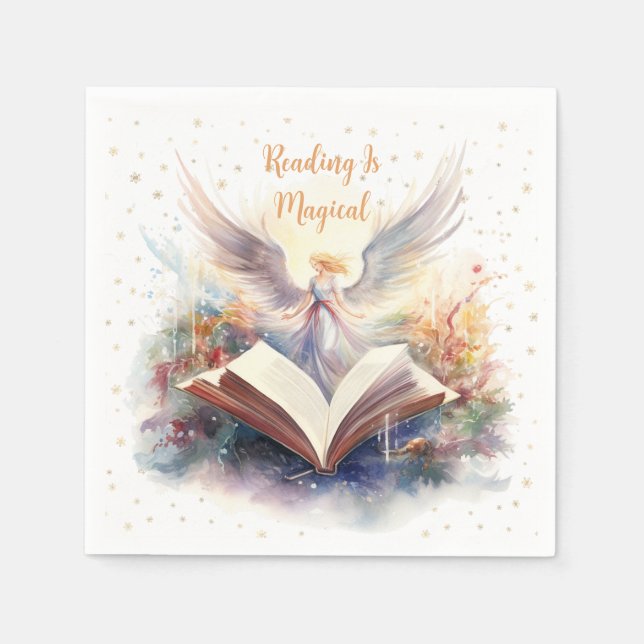 Reading is Magical Snowflake, Book Lover Napkin (Front)