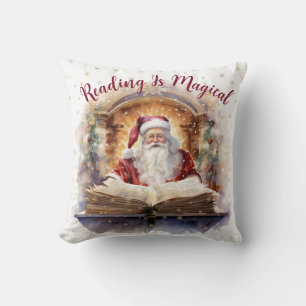 Reading is Magical Snowflake Design Cushion