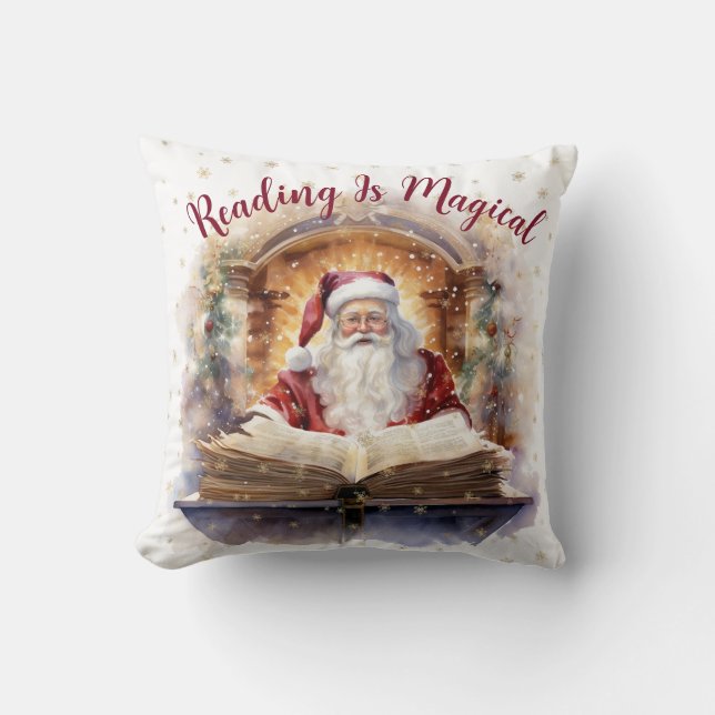 Reading is Magical Snowflake Design Cushion (Front)