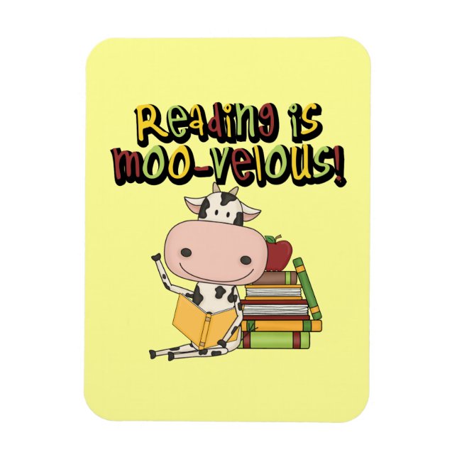 Reading is Moo-velous Magnet (Vertical)