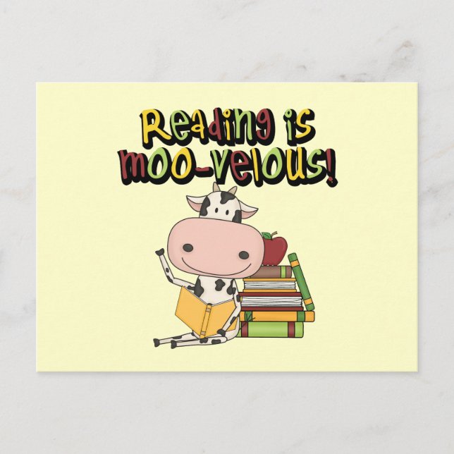 Reading is Moo-velous Postcard (Front)