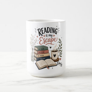 Reading Is My Escape - Cosy Book Lover Aesthetic Coffee Mug