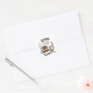 Reading Is My Escape - Cosy Book Lover Aesthetic Square Sticker