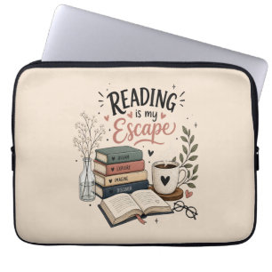 Reading Is My Escape - Cosy Book Lover Planner Laptop Sleeve