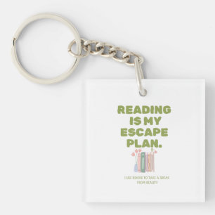 Reading is My Escape Plan - Cozy Book Lover's Desi Key Ring