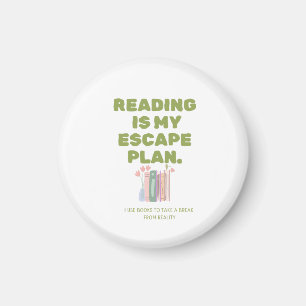 Reading is My Escape Plan - Cozy Book Lover's Desi Magnet
