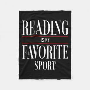 Reading Is My Favorite Srt Book Lover Funny Saying Fleece Blanket