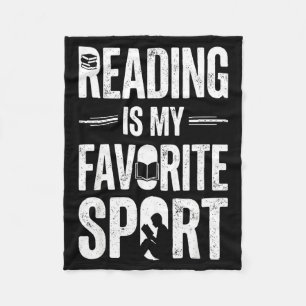 Reading is my favourite sport funny book lover  fleece blanket