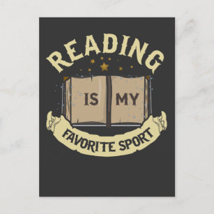 Reading Is My Favourite Sport Funny Book Reader Postcard