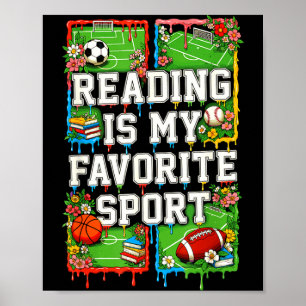 Reading is my favourite sport funny introvert  poster