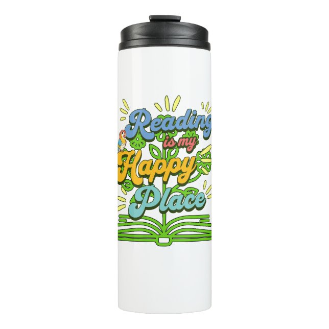 Reading is My Happy Place Colorful  Thermal Tumbler (Front)