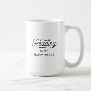 Reading is my happy place mug