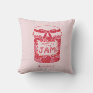 Reading is my jam book lover cushion