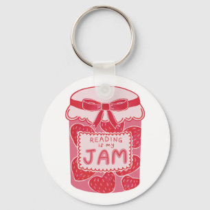 Reading is my jam book lover key ring