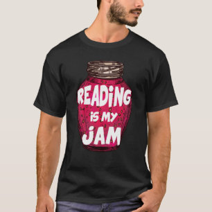 Reading Is My Jam Bookworm Pun Graphic Kids T-Shirt