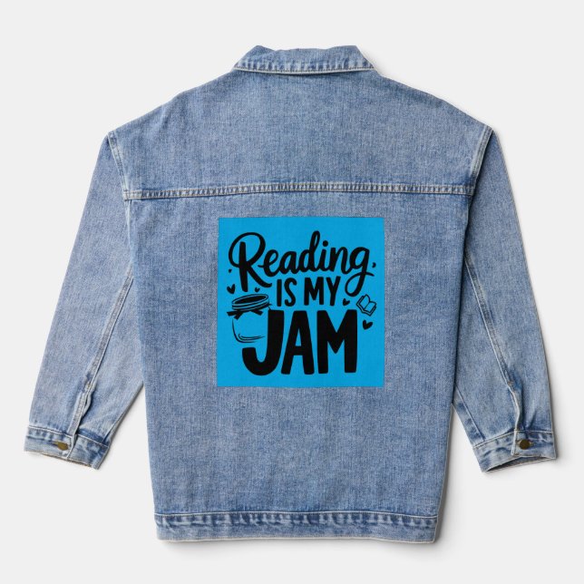 Reading is my jam denim jacket (Back)